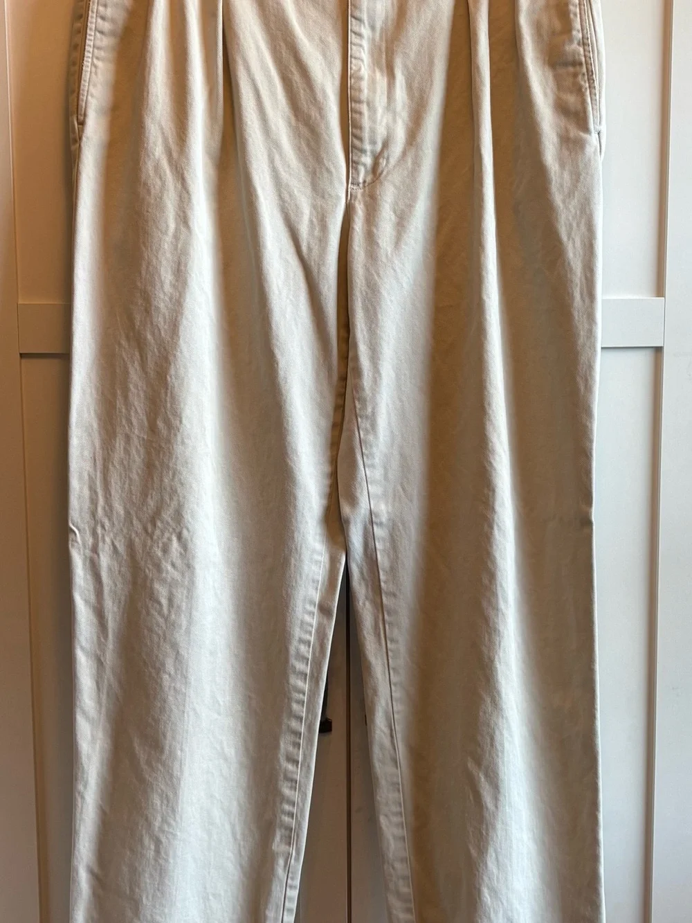 VTG Polo Ralph Lauren Andrew Pant Mens 36x31 Khaki Pleated Chino Cotton Preppy